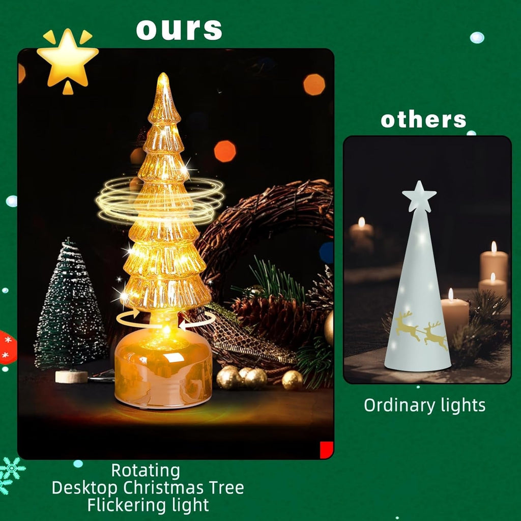 🎄Christmas On Sale🔥Rotating Mercury Glass Christmas Tree Decoration
