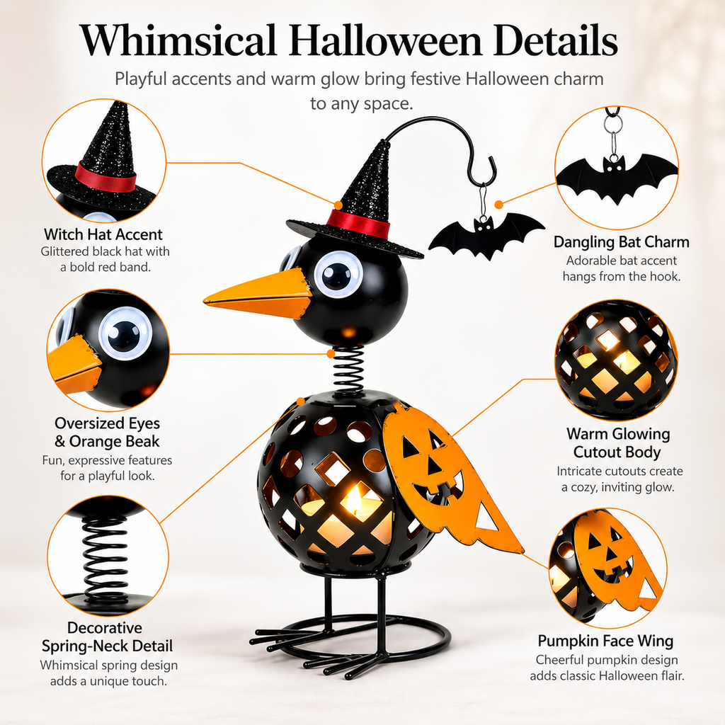 Halloween Crow Lantern Decor 🐦‍⬛🎃