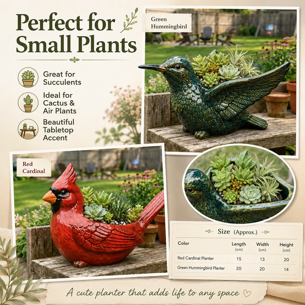 Ceramic Bird Succulent Planter