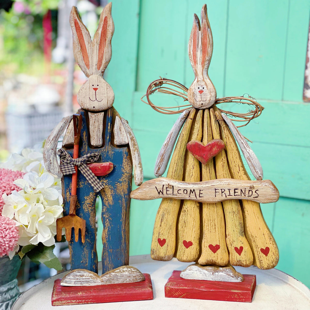 Easter Rustic Vintage Style Bunny Decoration