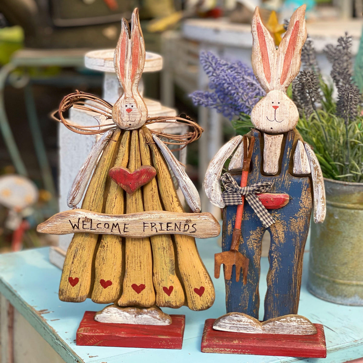 Easter Rustic Vintage Style Bunny Decoration
