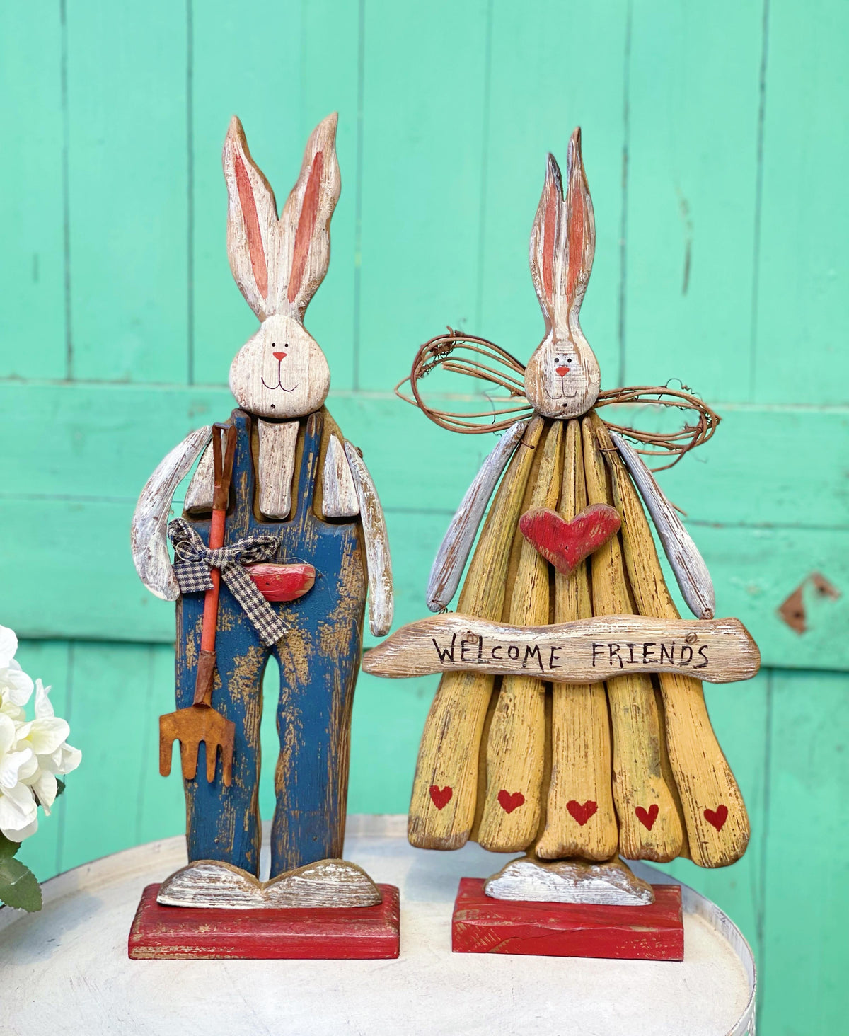 Easter Rustic Vintage Style Bunny Decoration