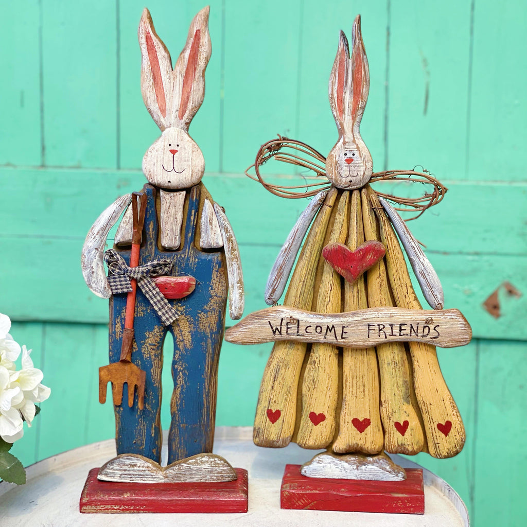 Easter Rustic Vintage Style Bunny Decoration
