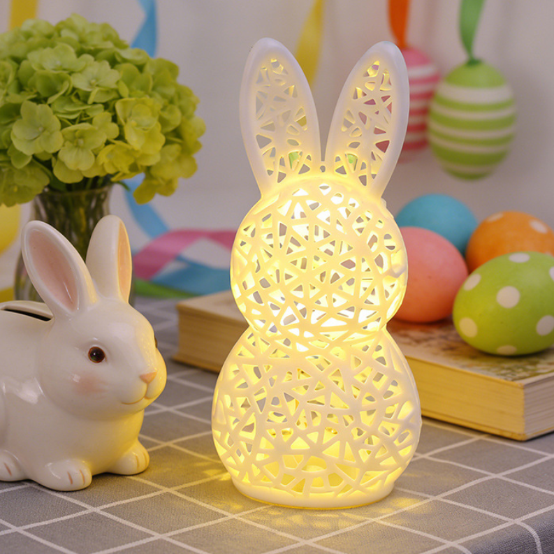 🐰 Easter Hollowed Bunny LED Light – Pastel Spring Decor 🕯️✨