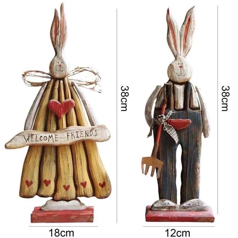 Easter Rustic Vintage Style Bunny Decoration